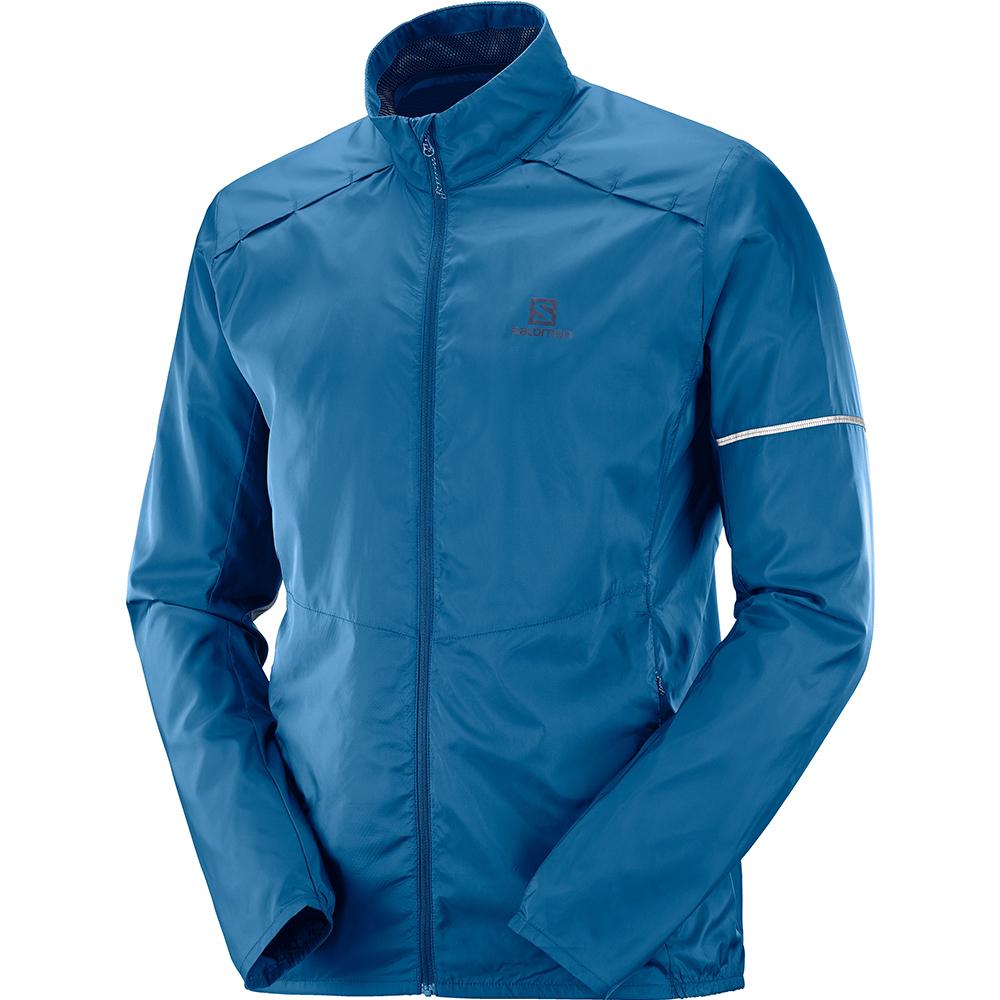 Salomon AGILE WIND JKT M Capa Intermedia Hombre - Azules - Colombia (41392-NETY)